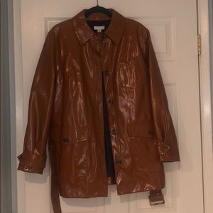 Topshop Patent Leather Coat NEW size US10